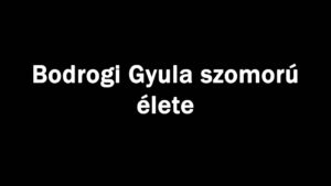 Bodrogi Gyula szomorú élete és VÉGE